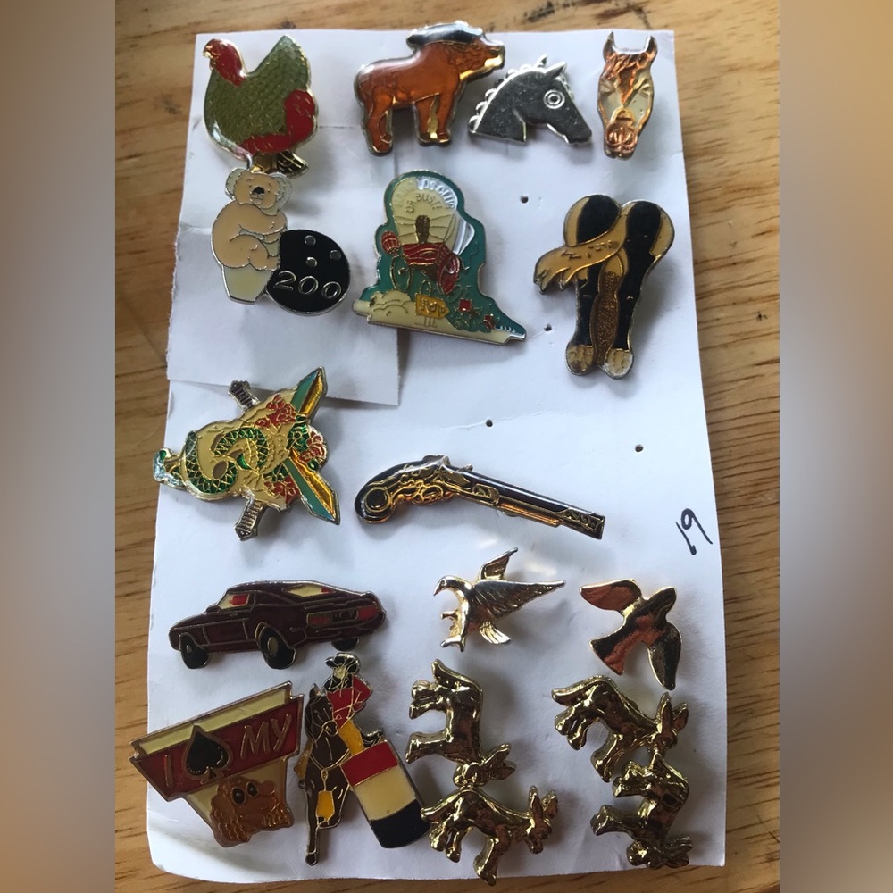 18 western ,animals ,car Lapel-Pins and others for $32.00